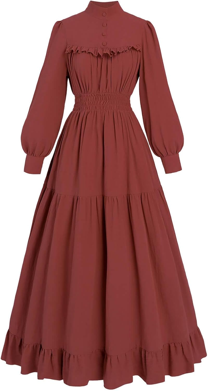 Nuoqi Victorian Dress for Women - Elegant Edwardian Costume