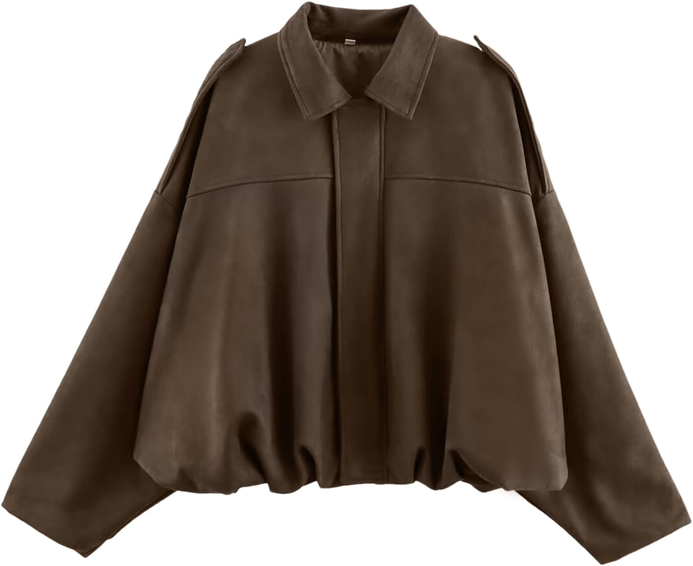 Womens Faux Suede Bomber Jacket for Casual Street Style