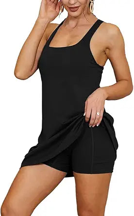 Aurgelmir Womens 2-in-1 Exercise Dresses for Active Lifestyle