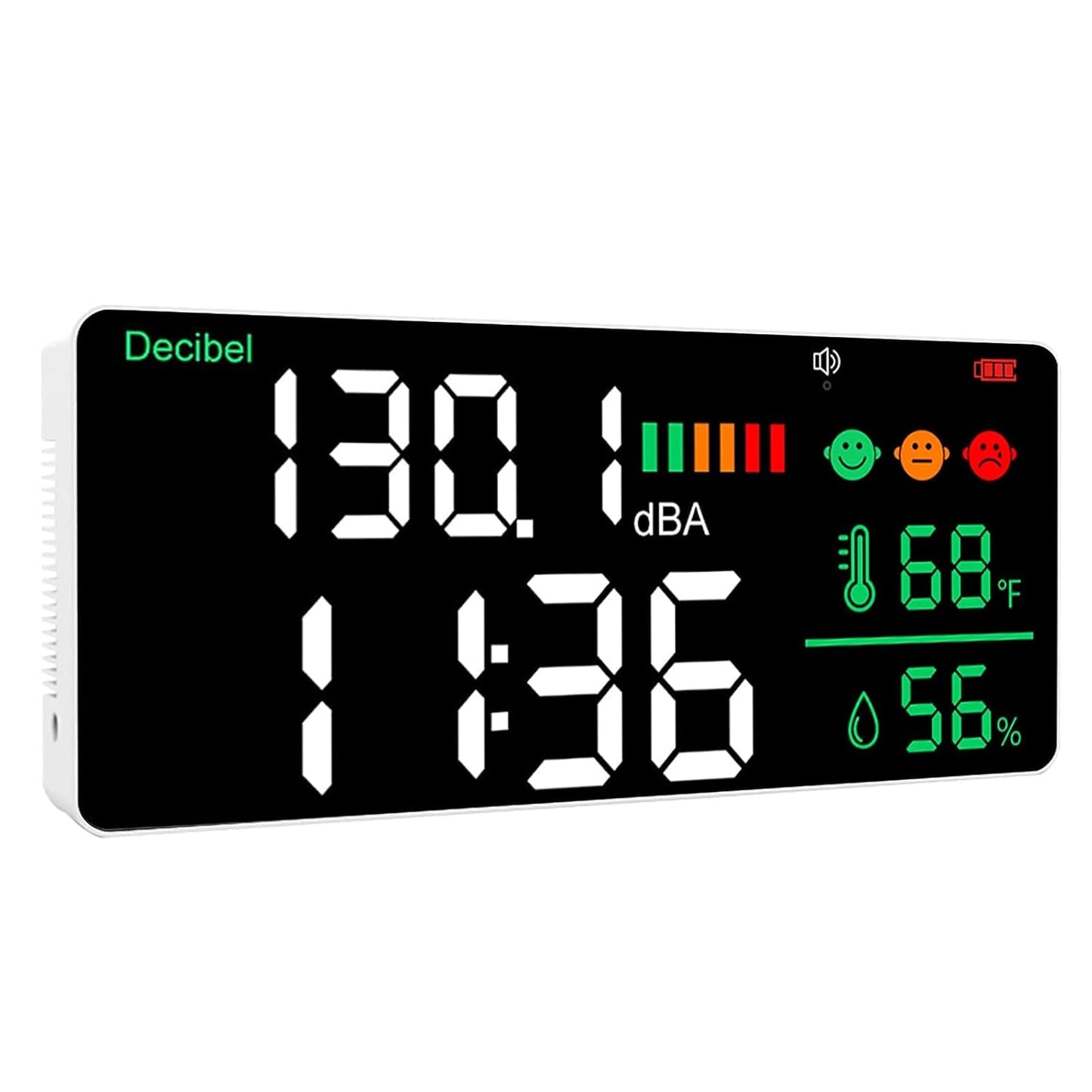 5-in-1 Decibel Meter with 11in LED Display for Home & Classroom