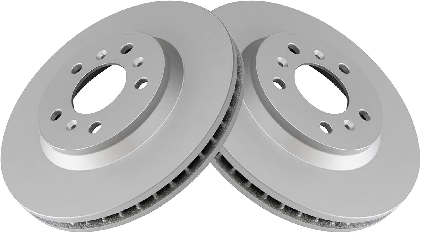 TRQ Front Brake Rotors Set Vented Premium G-Coated for Vehicles