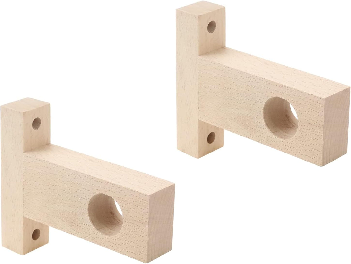 2Pcs Wood Curtain Rod End Brackets - Easy Install for 30mm Rods - Tsnamay