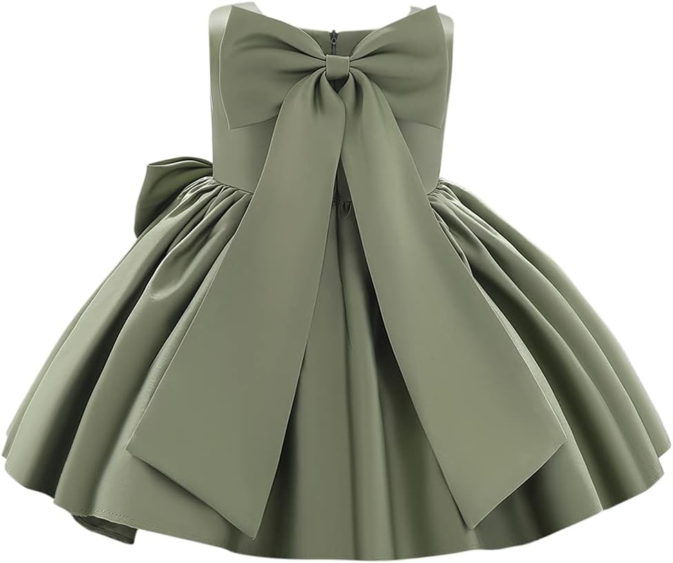 IDOPIP Flower Girl Bowknot Tutu Dress for Kids Birthday Party