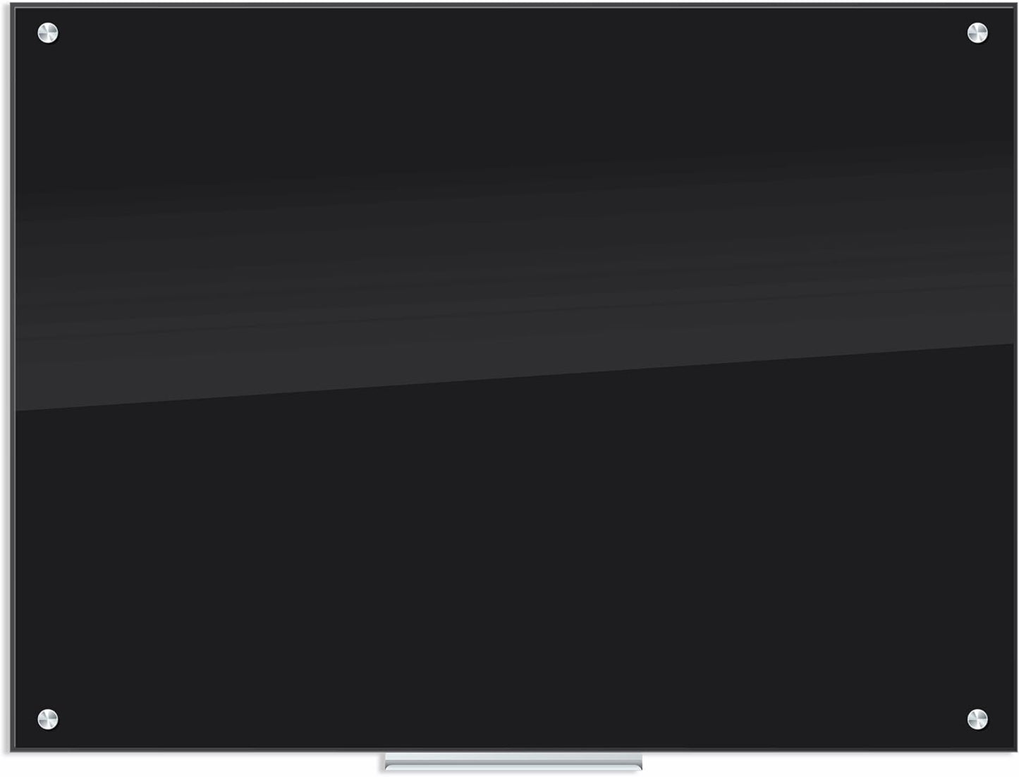 U Brands 36 x 48 Black Glass Dry Erase Board for Creative Spaces