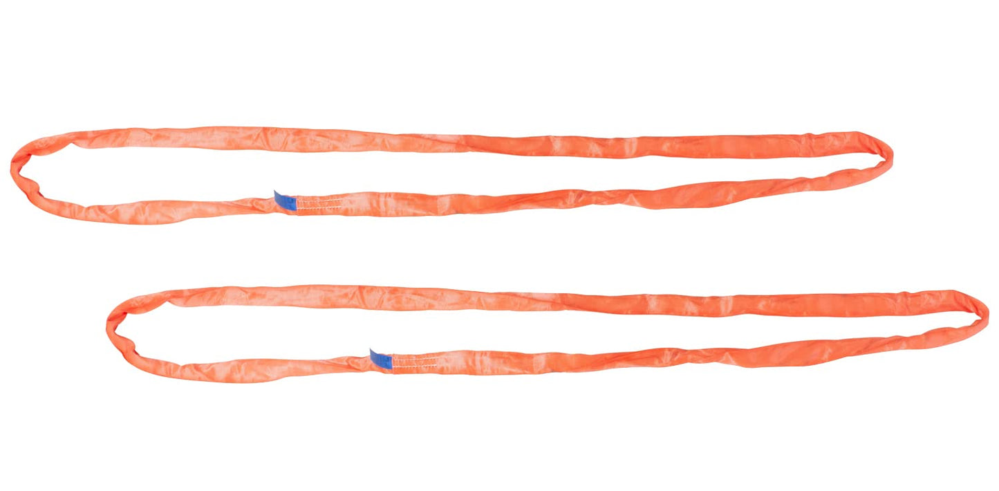 Endless Round Sling 12ft Orange 2 Pack for Heavy Lifting