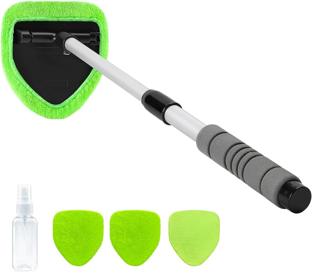 XINDELL 24 Windshield Cleaner - Extendable Handle, 4 Towel Pads