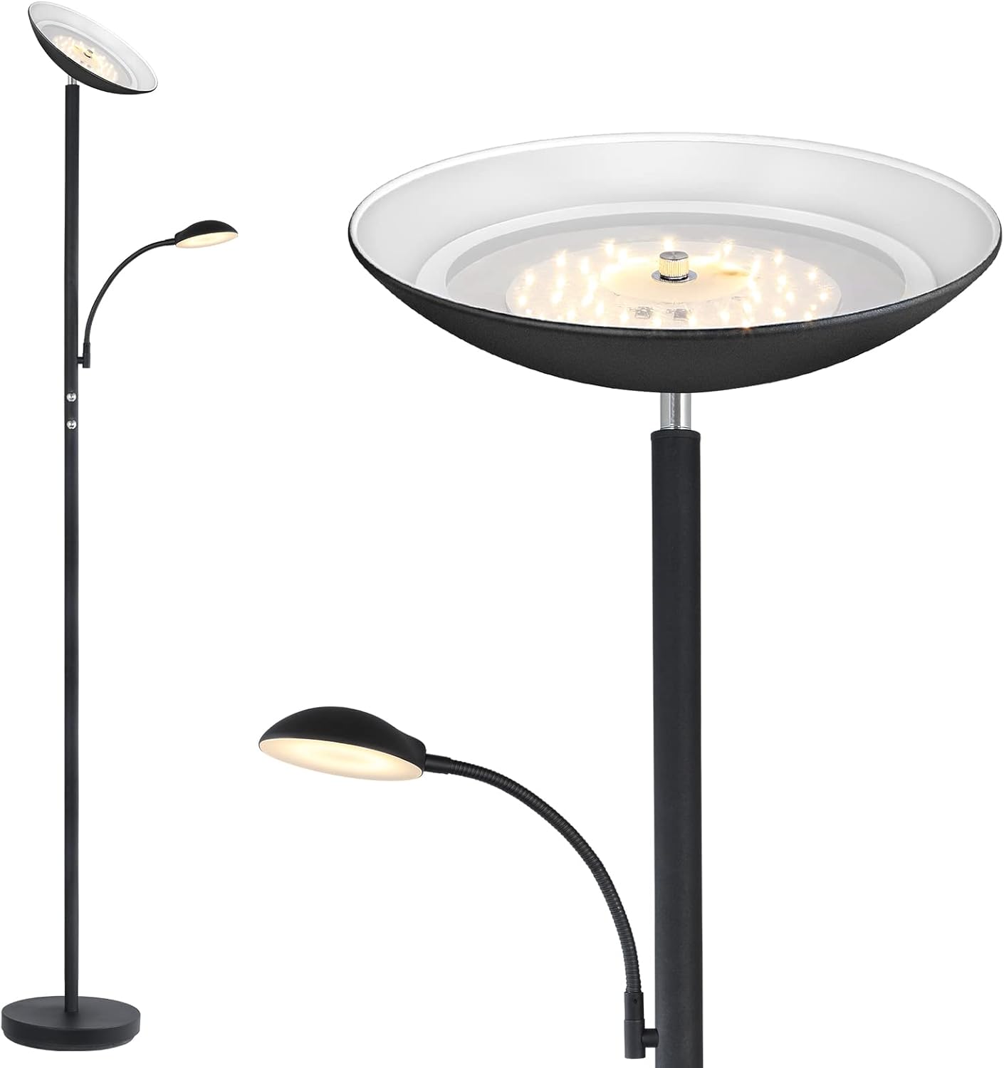 BoostArea LED Floor Lamp with Adjustable Reading Light for Home