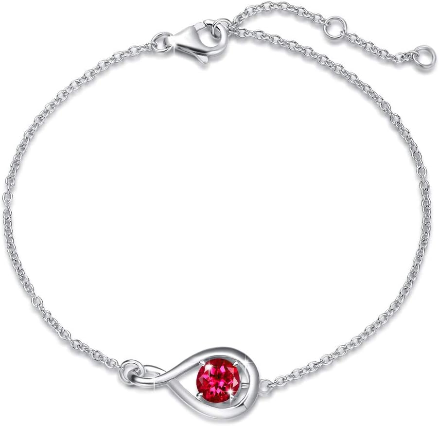 FANCIME Love Bracelet 925 Sterling Silver Infinity Birthstone Jewelry
