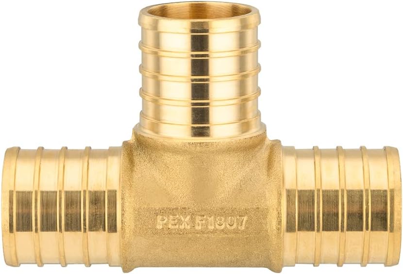 Pack of 50 EFIELD Pex 3/4 Inch Tee Barb Brass Crimp Fittings