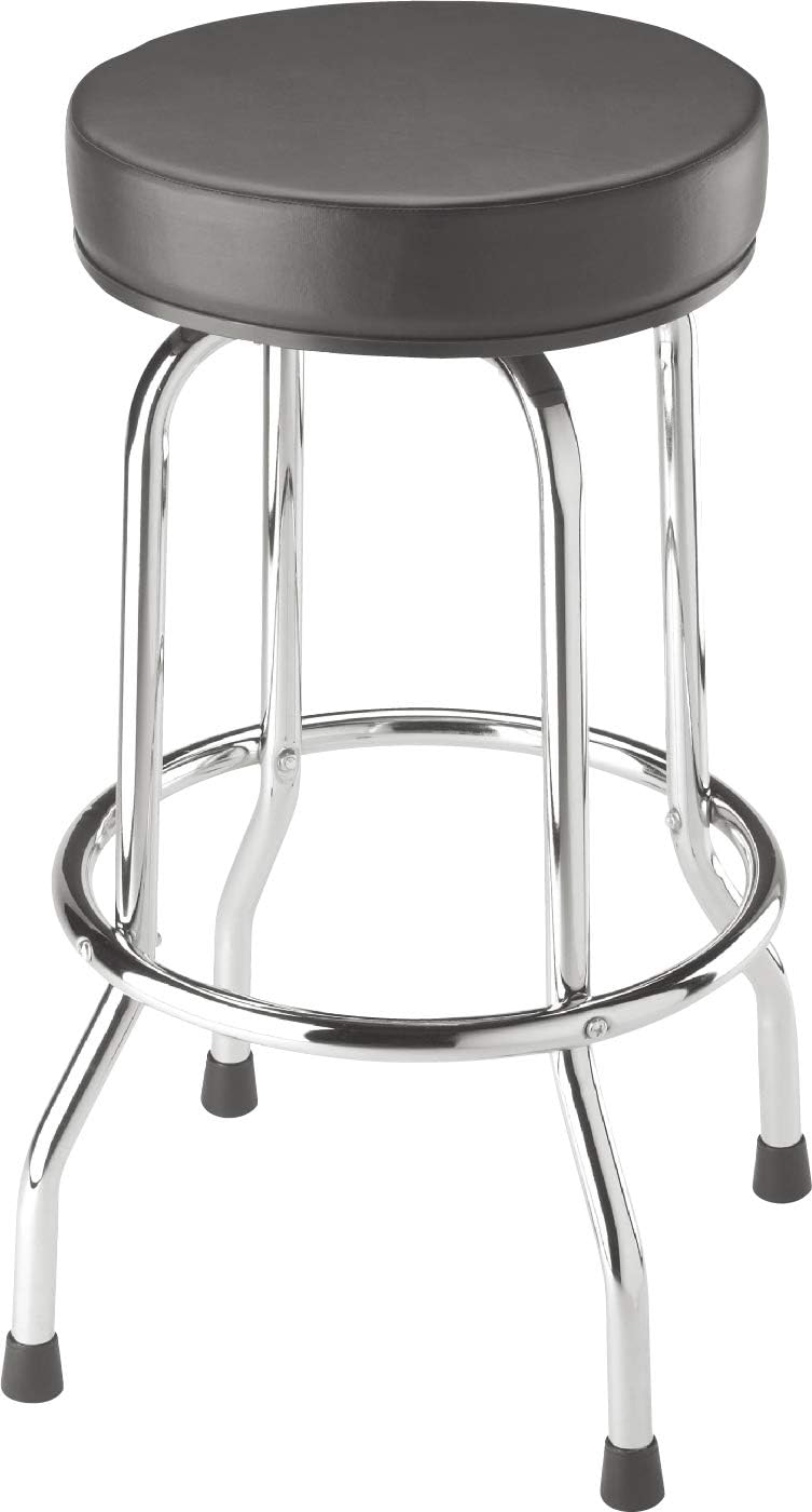 BIG RED Torin Swivel Bar Stool: Padded Garage Seat with Chrome Legs