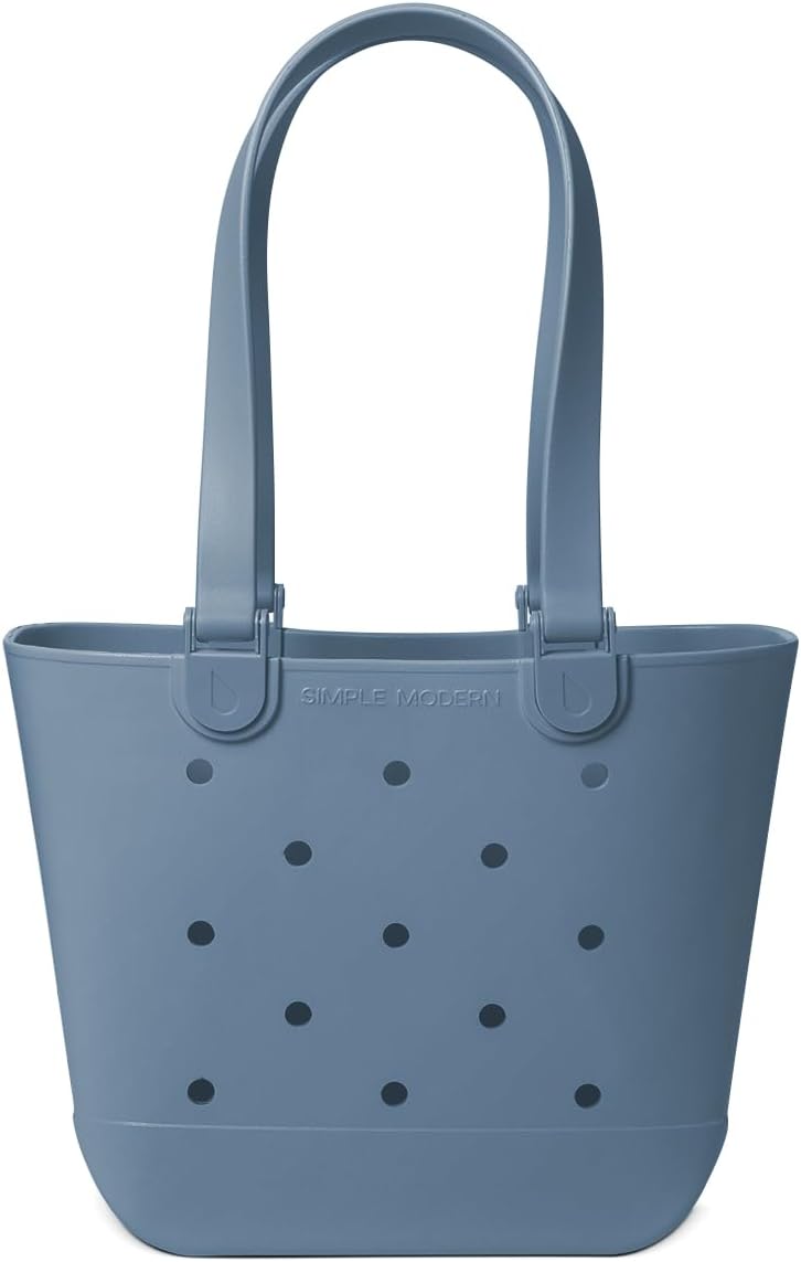 Simple Modern Medium Beach Bag - Waterproof Rubber Tote for Travel