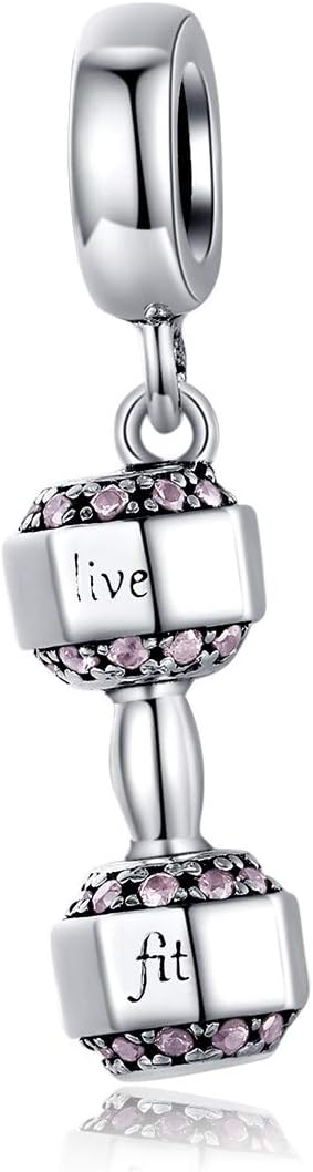 925 Sterling Silver Heart Charm Pendant for Women ~ Fits Bracelets & Necklaces