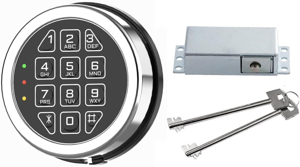 Gun Safe Lock Replacement Solenoid Lock with Override Keys
