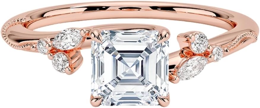 1-3 CT Moissanite Engagement Ring in Solid Gold & Silver