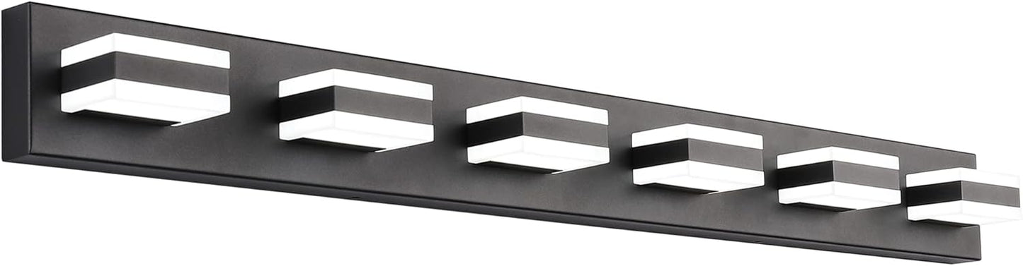 Modern LED Dimmable Matt Black Bathroom Vanity Light Fixture