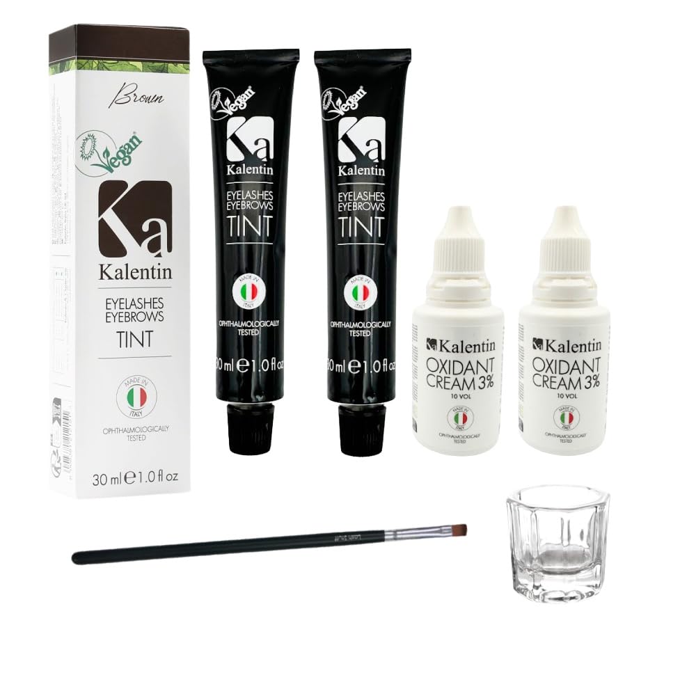 Kalentin Eyebrow Color 2-Pack with Developers for Flawless Brows