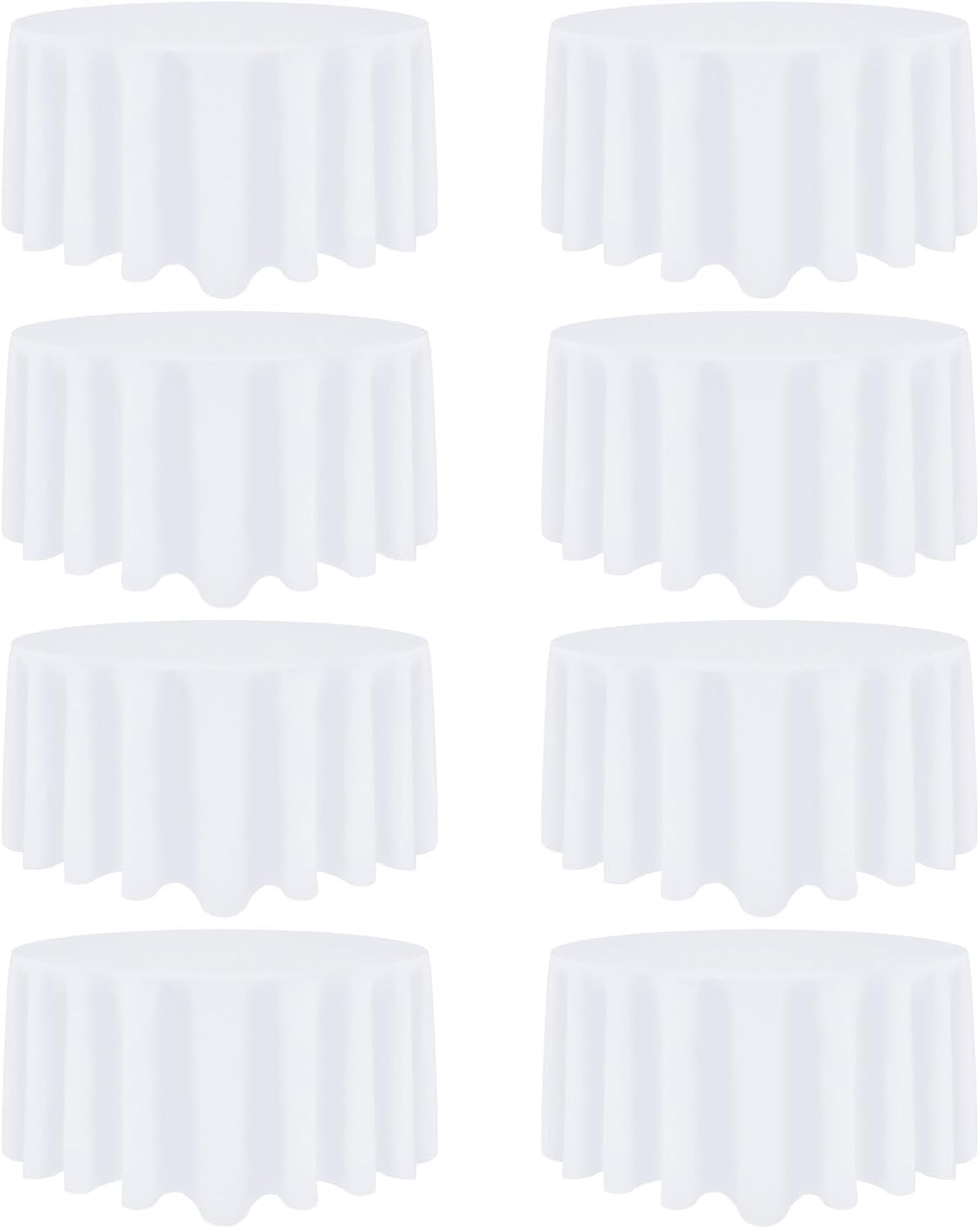 8 Pack 120 Inch Round Tablecloths for Weddings and Parties