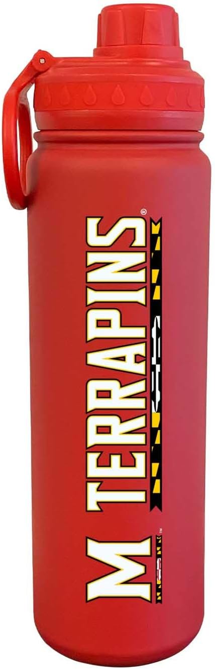 Maryland Terrapins Stainless Steel Water Bottle - 24 oz - Red