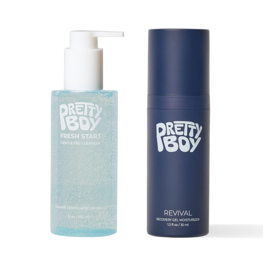 PrettyBoy Face Revival Gel Moisturizer & Cleanser Bundle