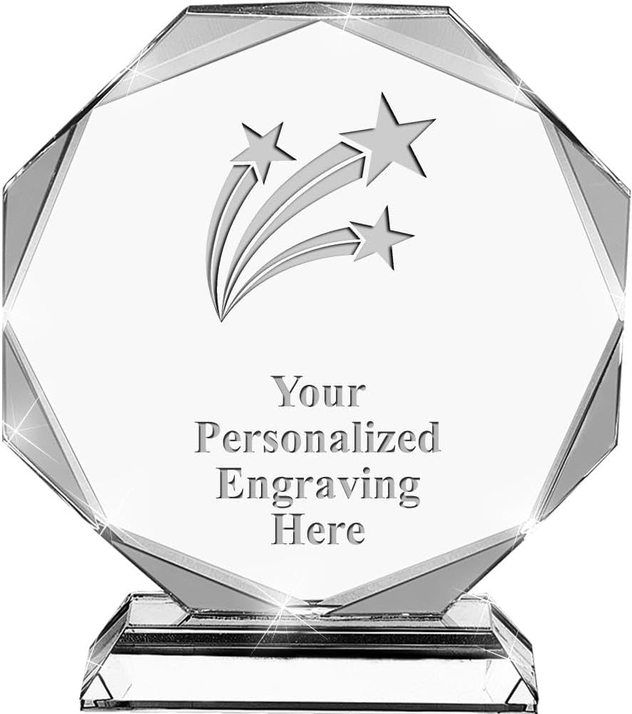 Custom Engraved Crystal Trophy Awards for Recognition Events