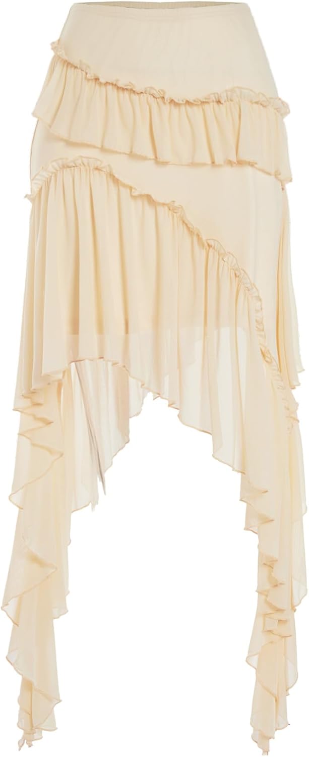 Verdusa Women's Boho Asymmetrical Ruffle Skirt for Stylish Outfits
