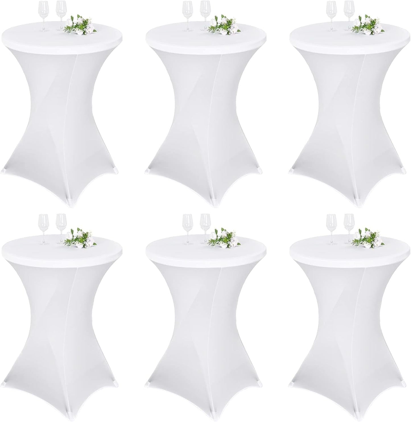 Personlook 6 Pack Cocktail Spandex Stretch Tablecloth for Events