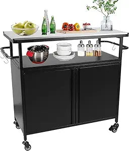 Outdoor Grill Cart with Storage for BBQ and Food Prep Needs