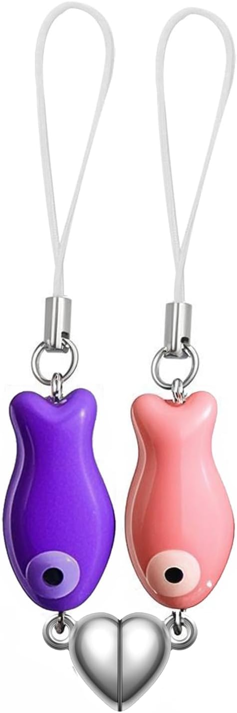 Adorable Fish Keychain Duo, Couple's Charm Set