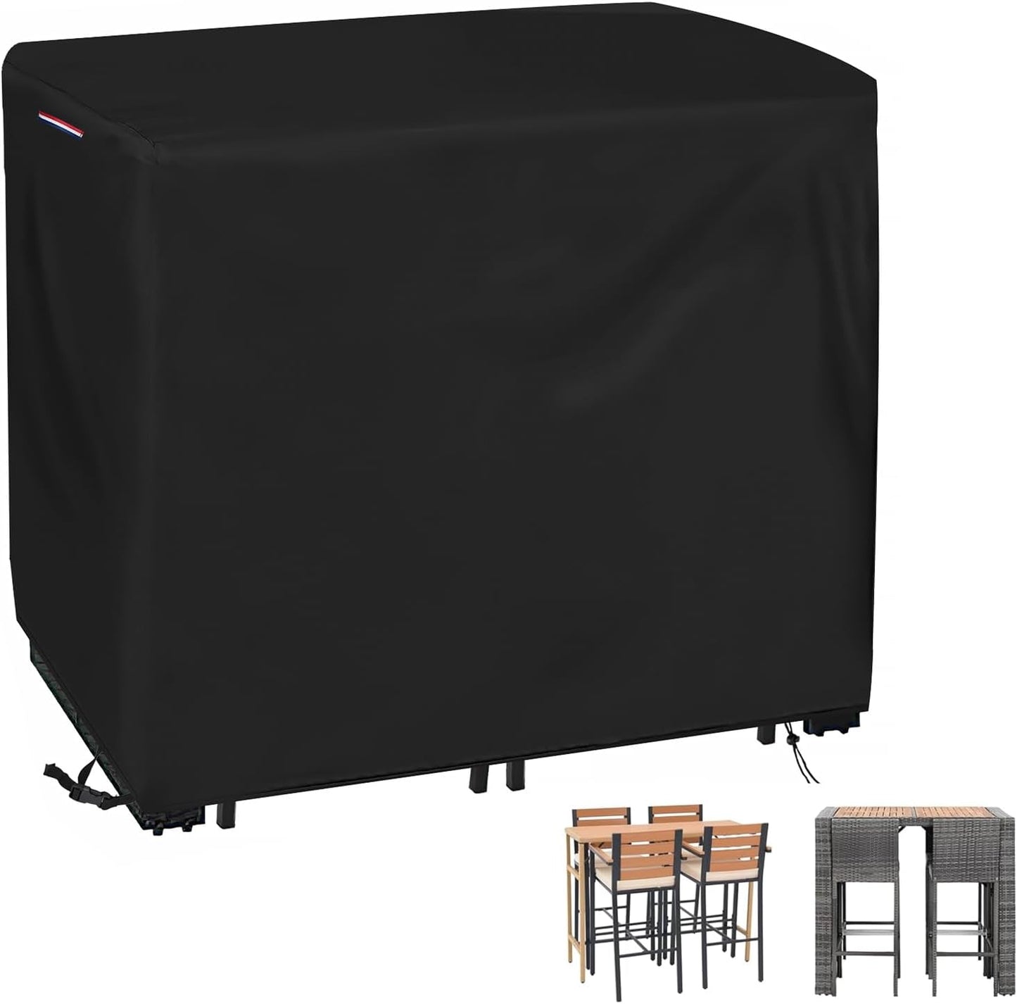 Heavy Duty Waterproof Outdoor Bar Table Set Cover for 4 Person