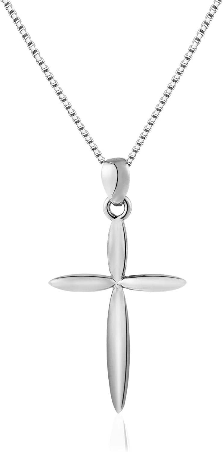 Delicate Sterling Silver Cross Necklace for Women - 925 Jewelry