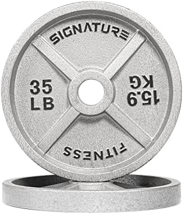 Fitvids Deep Dish Olympic Cast Iron Weight Plates for Strength