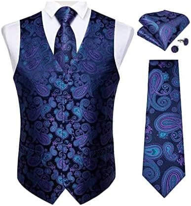 DiBanGu Mens Vest and Tie Set for Formal Occasions and Weddings