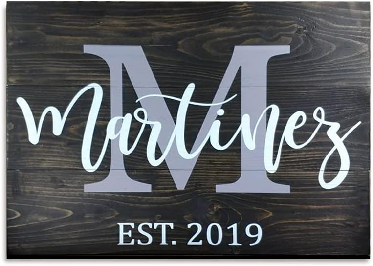 Personalized Monogram Wood Sign - Custom Wooden Wall Decor