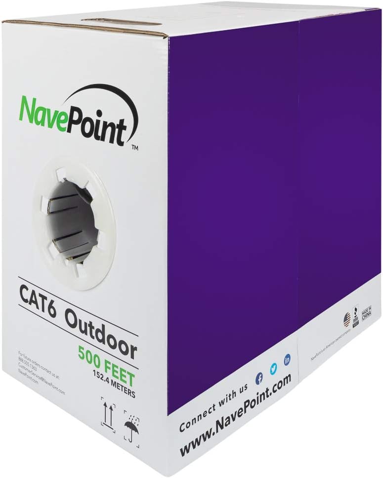 NavePoint CAT6 UTP Outdoor Direct Burial Ethernet Cable 500 Ft