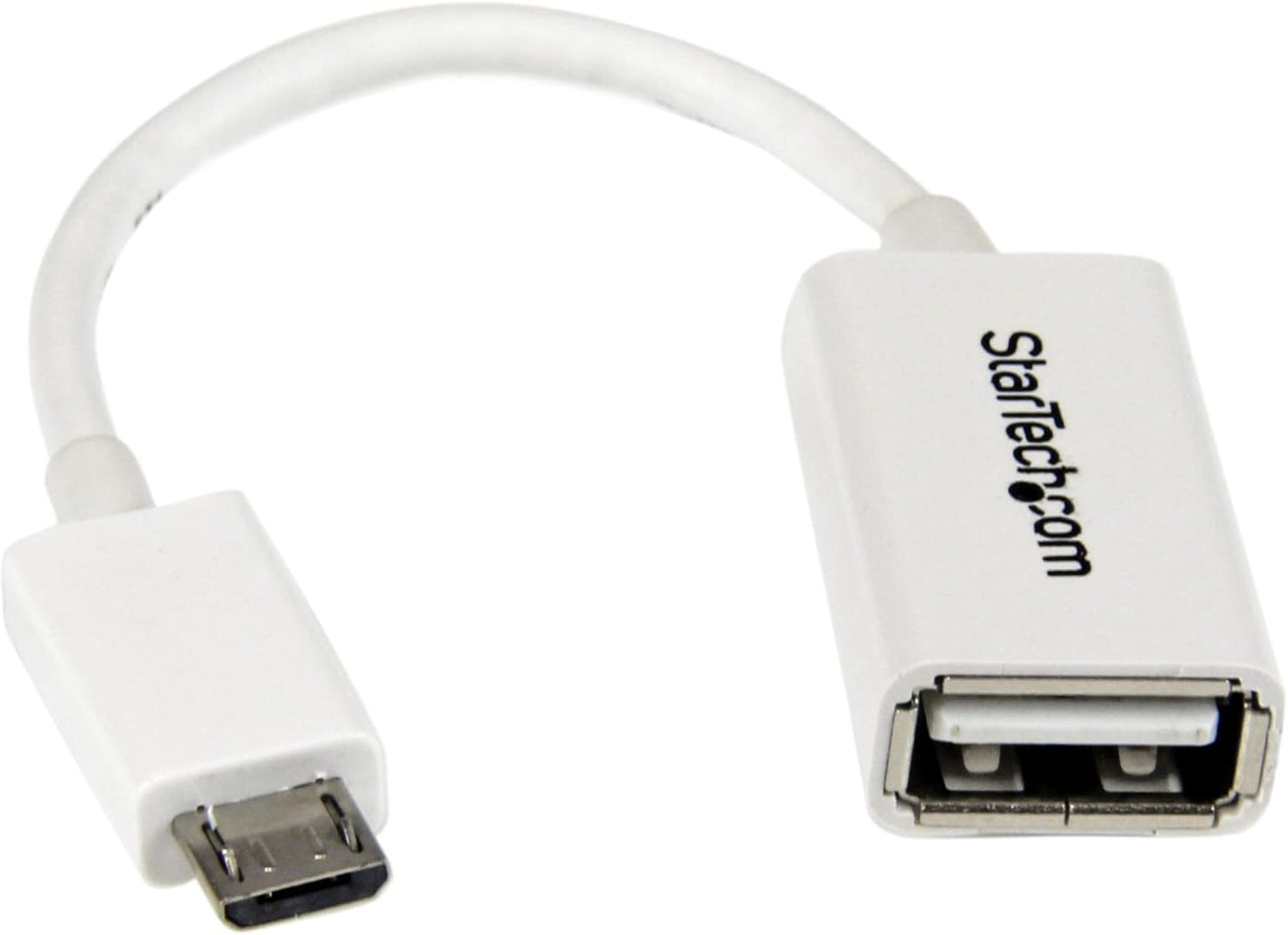 White Micro USB to USB OTG Adapter for On-The-Go Convenience