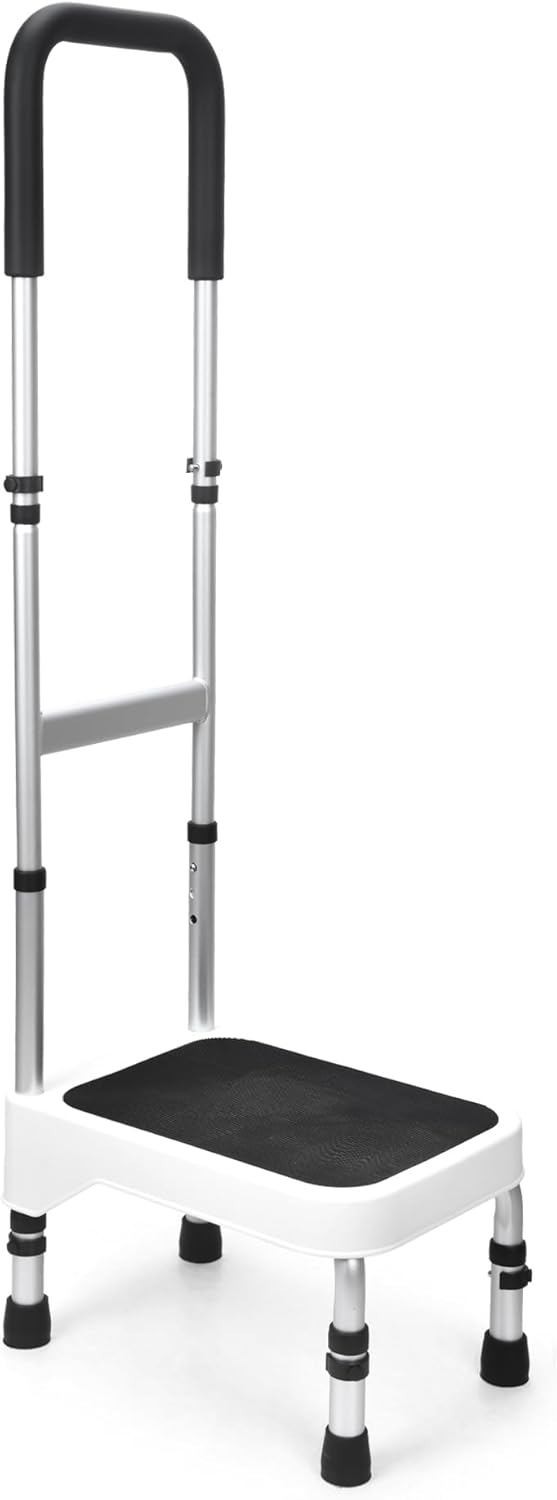 Sangohe Step Stool with Adjustable Handle for Elderly Support