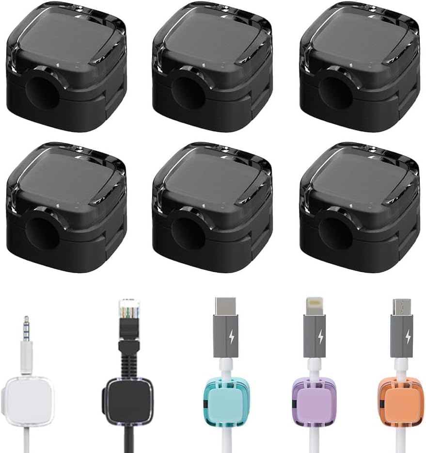 6 Pack Magnetic Cable Clips - Tidy Cables Instantly!