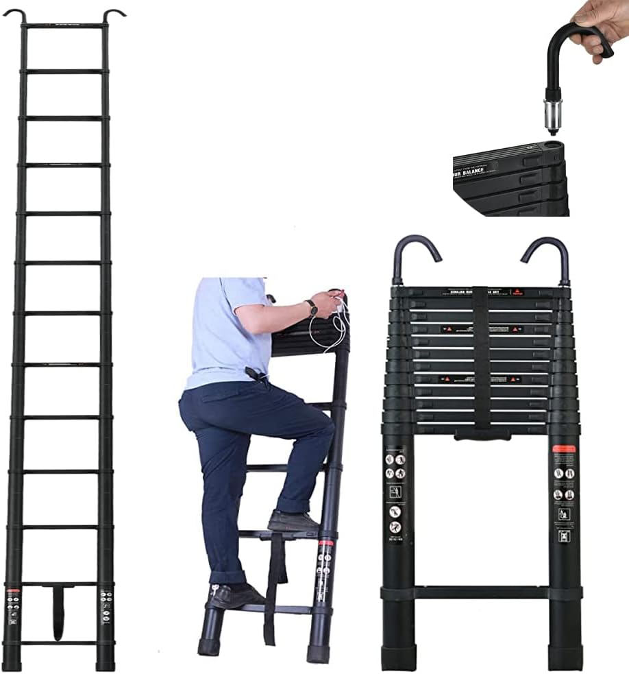 Telescoping Ladder 16.4FT Lightweight Multi-Purpose Extension Ladder
