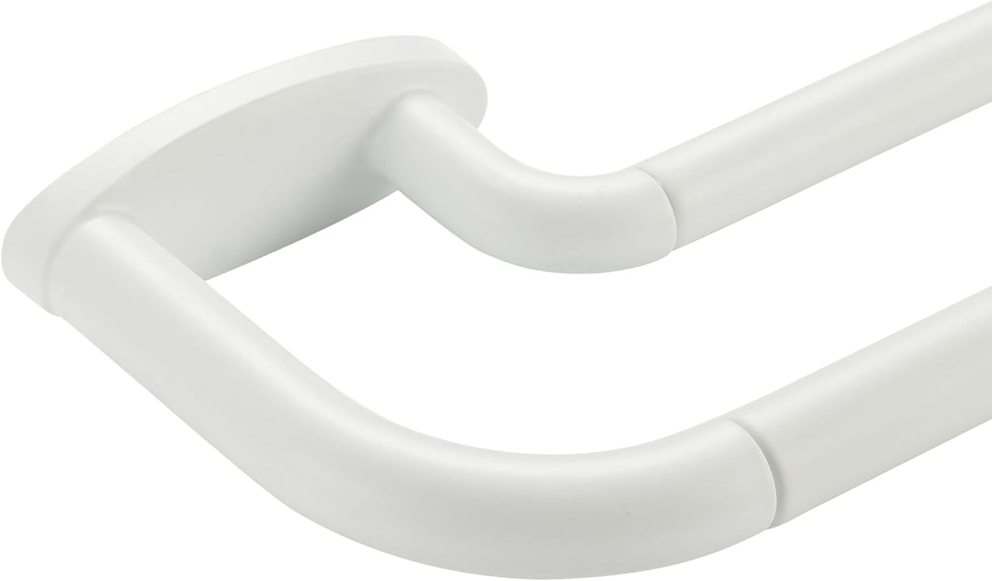 Double Curtain Rods Matte White for Room Darkening Drapery