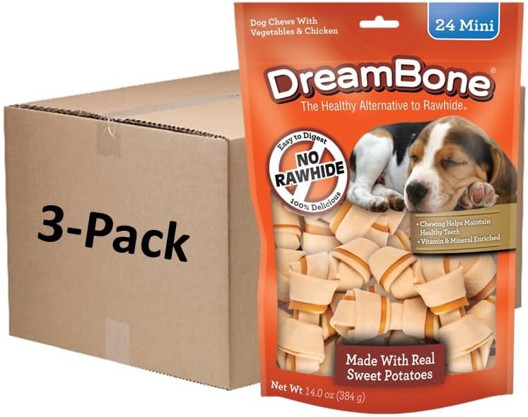 DreamBone Mini Chews with Real Sweet Potato for Happy Dogs
