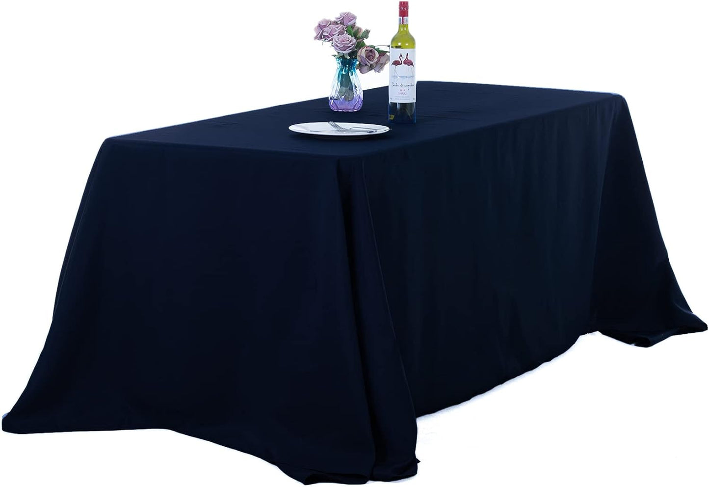 Ascoza 90x132 Inch Navy Tablecloth Set for Elegant Events