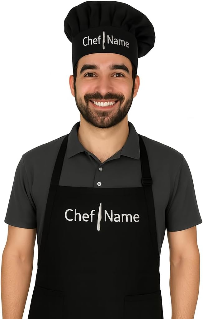 Personalized Custom Chef Apron & Hat Set for Culinary Enthusiasts