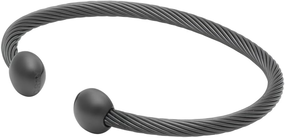 QRay Gun Metal C-Shaped Bracelet: Wellness Boost