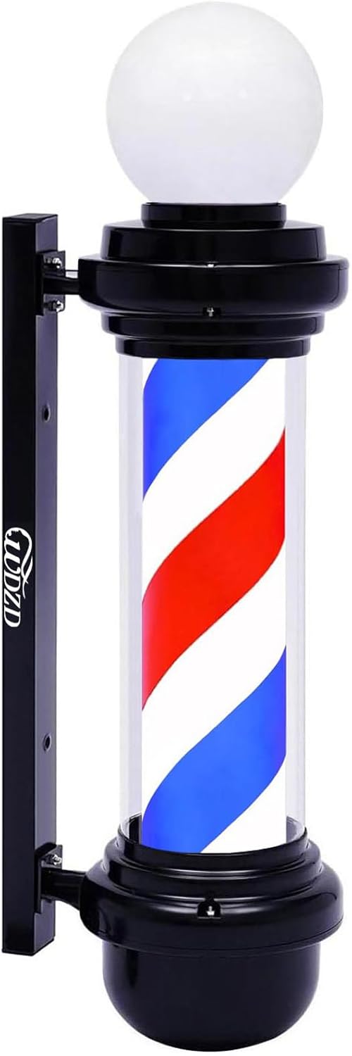 27in Red White Blue Barber Pole Light for Indoor Outdoor Use