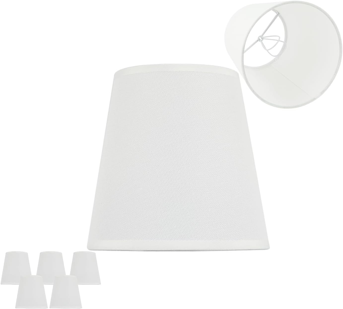 Elegant White Chandelier Shades for 5-Light Pendant Lights