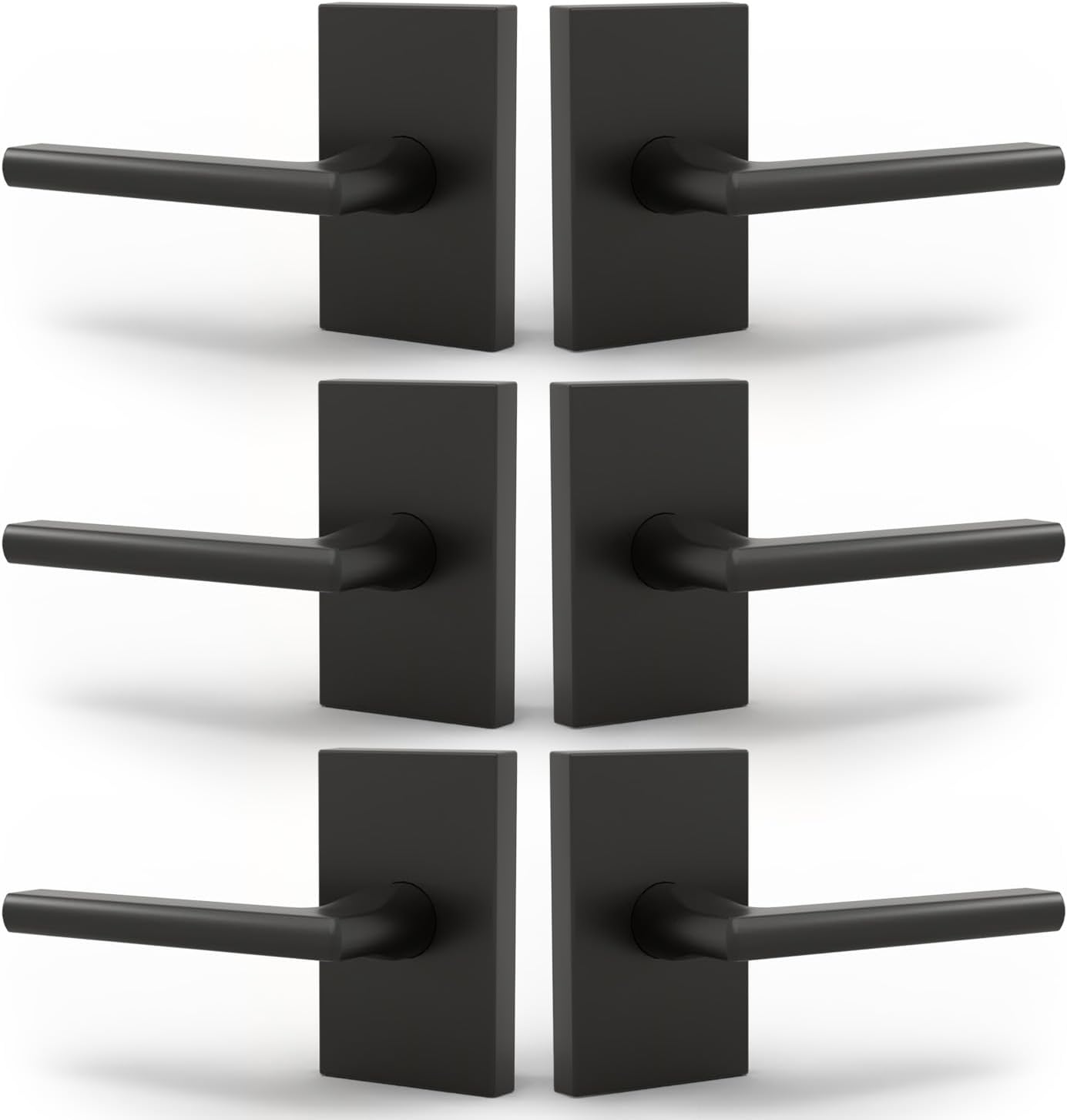 Mega Handles Dummy Door Handles - Heavy Duty Black 6 Pack