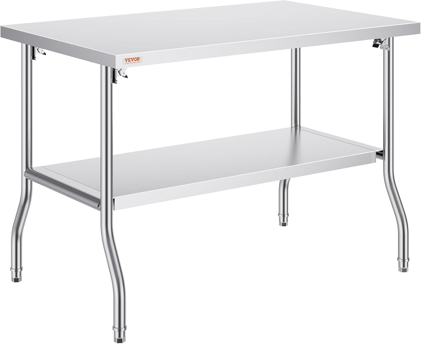 VEVOR Commercial Worktable 48x30 Inch Folding Kitchen Table