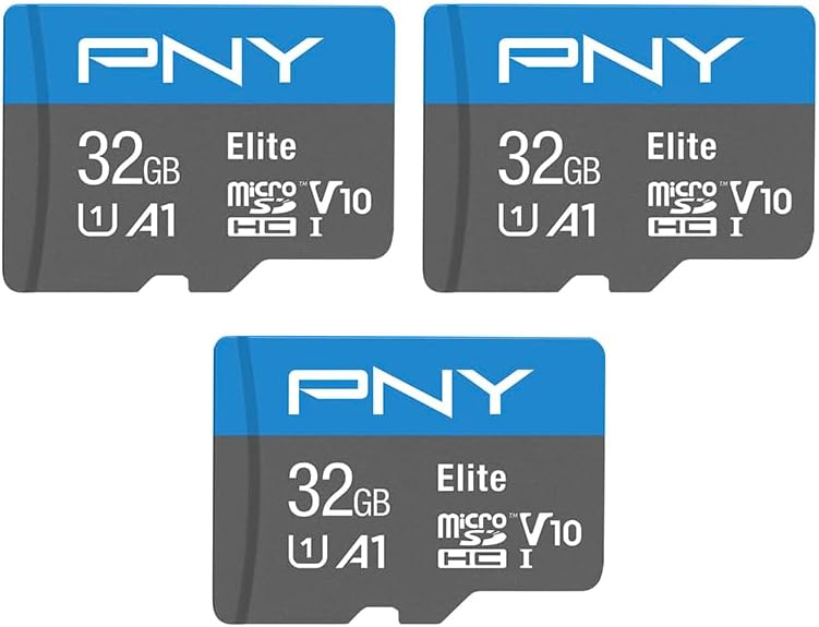 High-Speed PNY 32GB MicroSD 3-Pack - 100MB/s, Full HD
