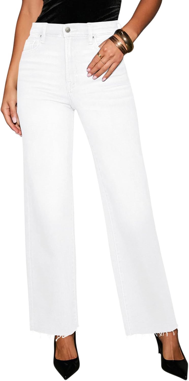 Trendy High Waisted Cropped Boyfriend Mom Jeans for Women