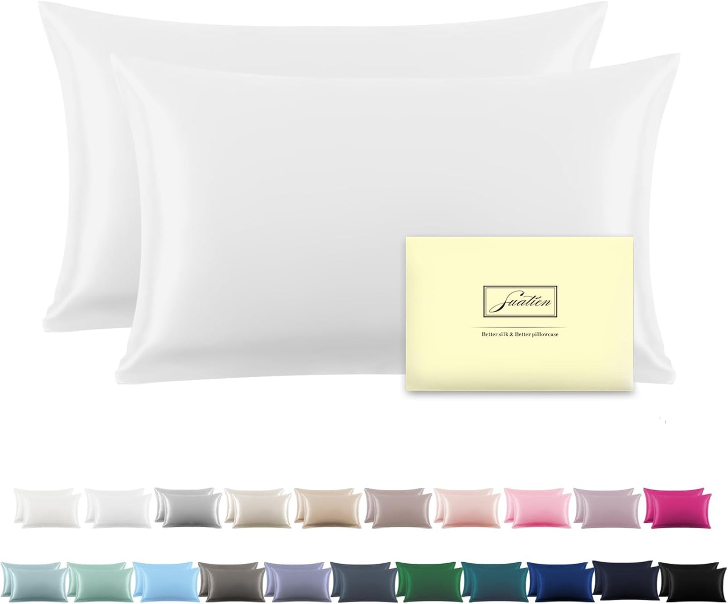 Silk Pillowcase for Hair and Skin, Soft and Breathable Set